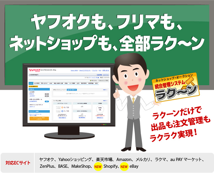 ストアクリエイターProと完全連動。新ヤフオクも、ラク〜ン!